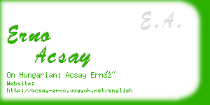 erno acsay business card